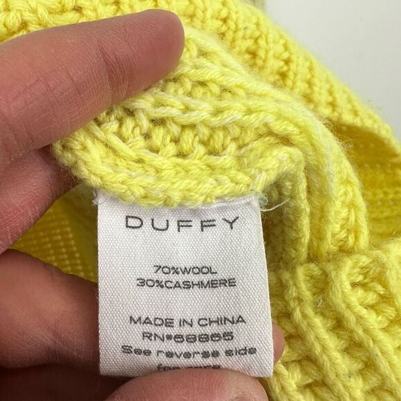 Duffy Women’s Cream Pastel Yellow Ombre Cashmere Blend Funnel Neck Sweater - Picture 4 of 8